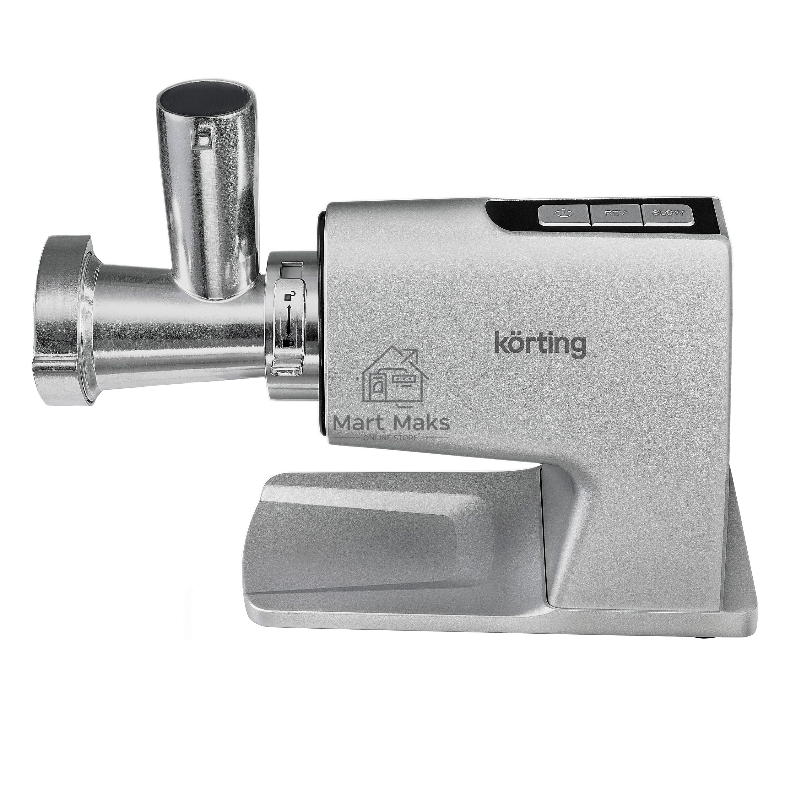 Мясорубка электрическая Korting KMG 0604 X 2500 Вт, 8 насадок, производительность 3.5 кг/мин, защита от перегрева, реверс, серебристый