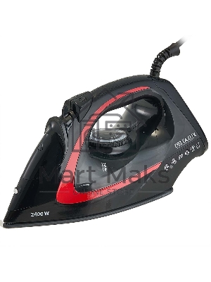 Утюг DELTA LUX DE-3006 черный/красный, 2400 Вт, 30 г/мин, 150 г/мин, 300 мл
