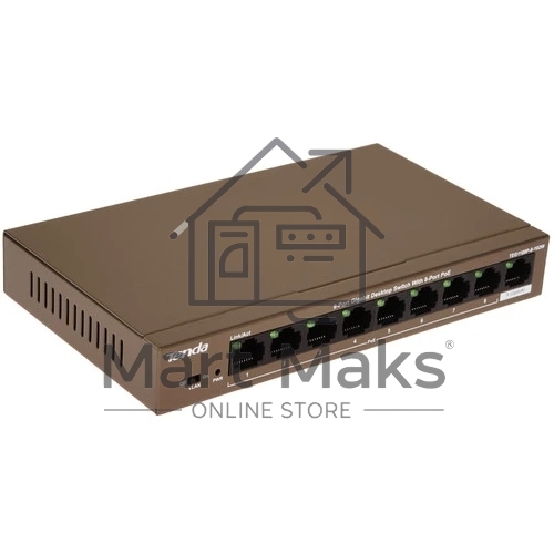 Коммутатор Tenda TEG1109P-8-102W, 8×1 Гбит/с PoE + 1×1 Гбит/с Uplink, неуправляемый