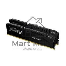 Оперативная память Kingston Fury Beast, DDR5, 16GB (2x8GB), 6000MHz, CL36, DIMM, с радиаторами, RGB, черный