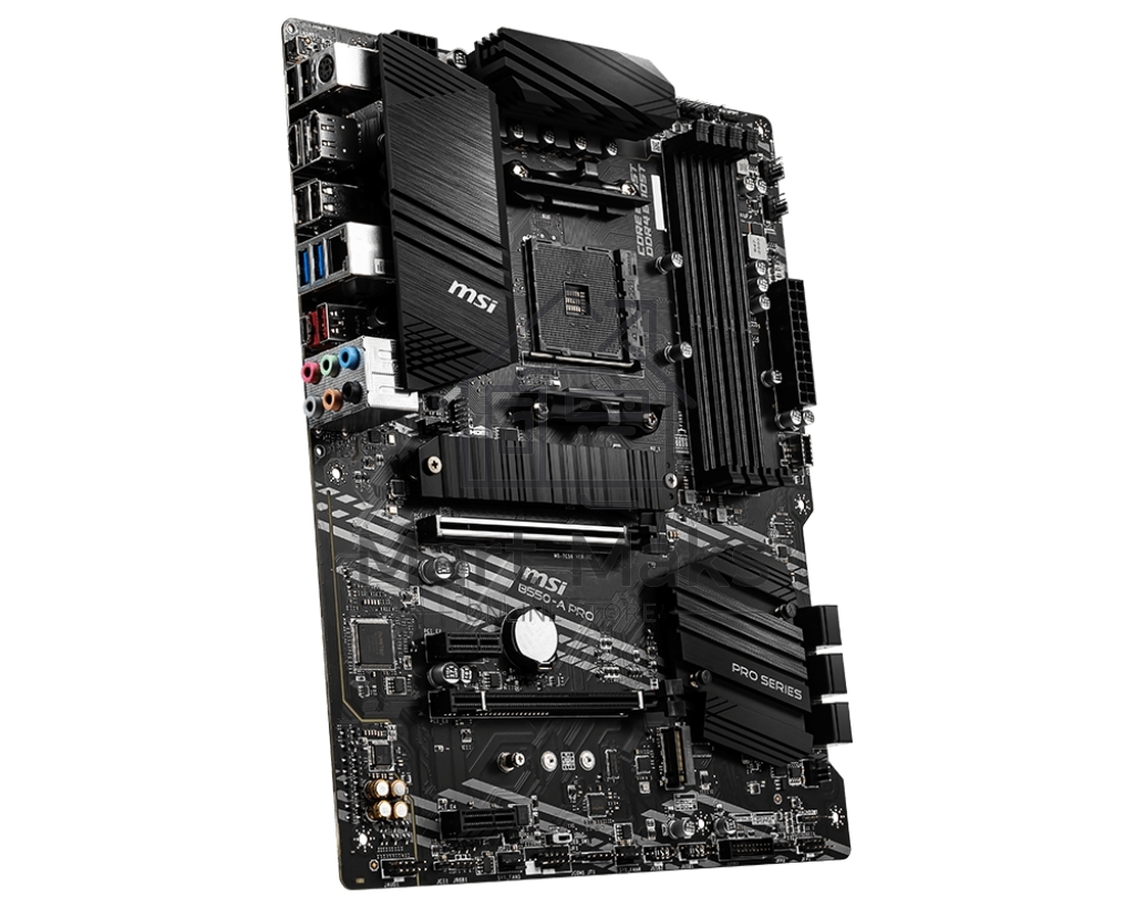Материнская плата MSI B550-A PRO, AM4, AMD B550, 4xDDR4, 6xSATA, 2xM.2, 1xPCI-E 4.0 x16, 1xPCI-E 3.0 x16, 2xPCI-E x1, 1xHDMI, 1xDP, 1x 1Gb LAN, 4xUSB-A 2.0, 2xUSB-A 3.2 Gen 1, 1xUSB-A 3.2 Gen 2, 1xUSB-C 3.2 Gen 2, 6x3.5 мм, 7.1, ATX