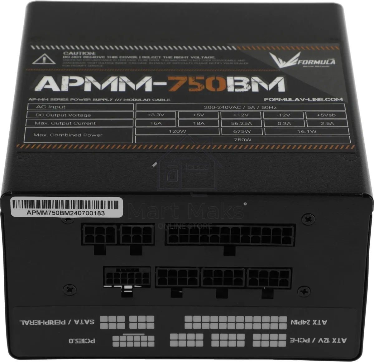 Блок питания Aerocool / Formula ATX 750W APMM-750BM 80+ bronze (20+4pin) APFC 140mm fan 6xSATA Cab Manag RTL