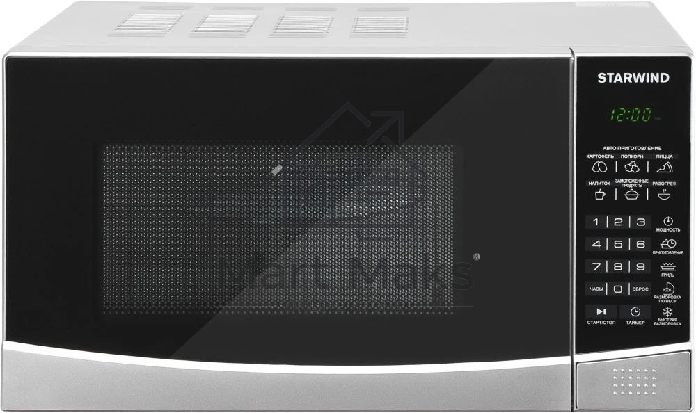 Микроволновая печь Starwind SMW3120 серебристый/черный, 20 л, 700 Вт, переключатели - сенсор