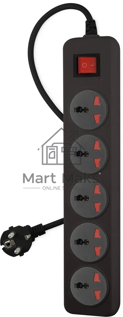 Сетевой фильтр Buro 500UNH-3-BG 3м (5 розеток) черный/серый (коробка)