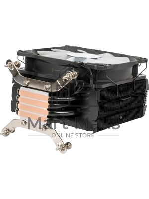 Кулер для процессора Eurocase 4PI120ARGB черный, 120 мм, алюминий/медь, 1800 об/мин, 36 дБ, 4 pin, 180 Вт, 157 мм