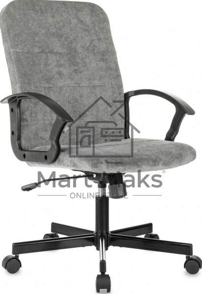 Кресло офисное Бюрократ Triest Fabric серый Light-19 крестов. металл черный