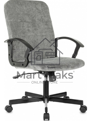 Кресло офисное Бюрократ Triest Fabric серый Light-19 крестов. металл черный