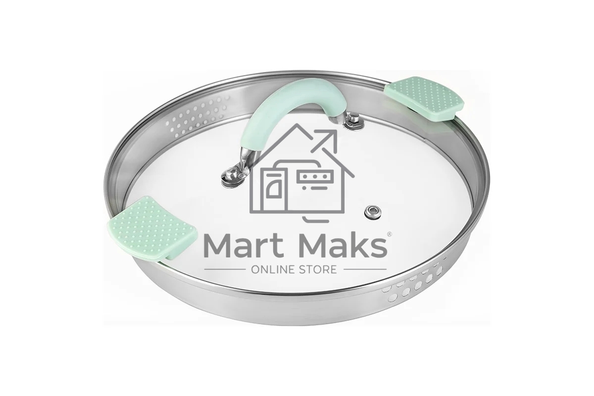 Кастрюля LARA LR02-542 MINT 20x11см, 3,3 л, носик, индукционное дно, крышка с бортом, полипропилен, силикон, нержавеющая сталь