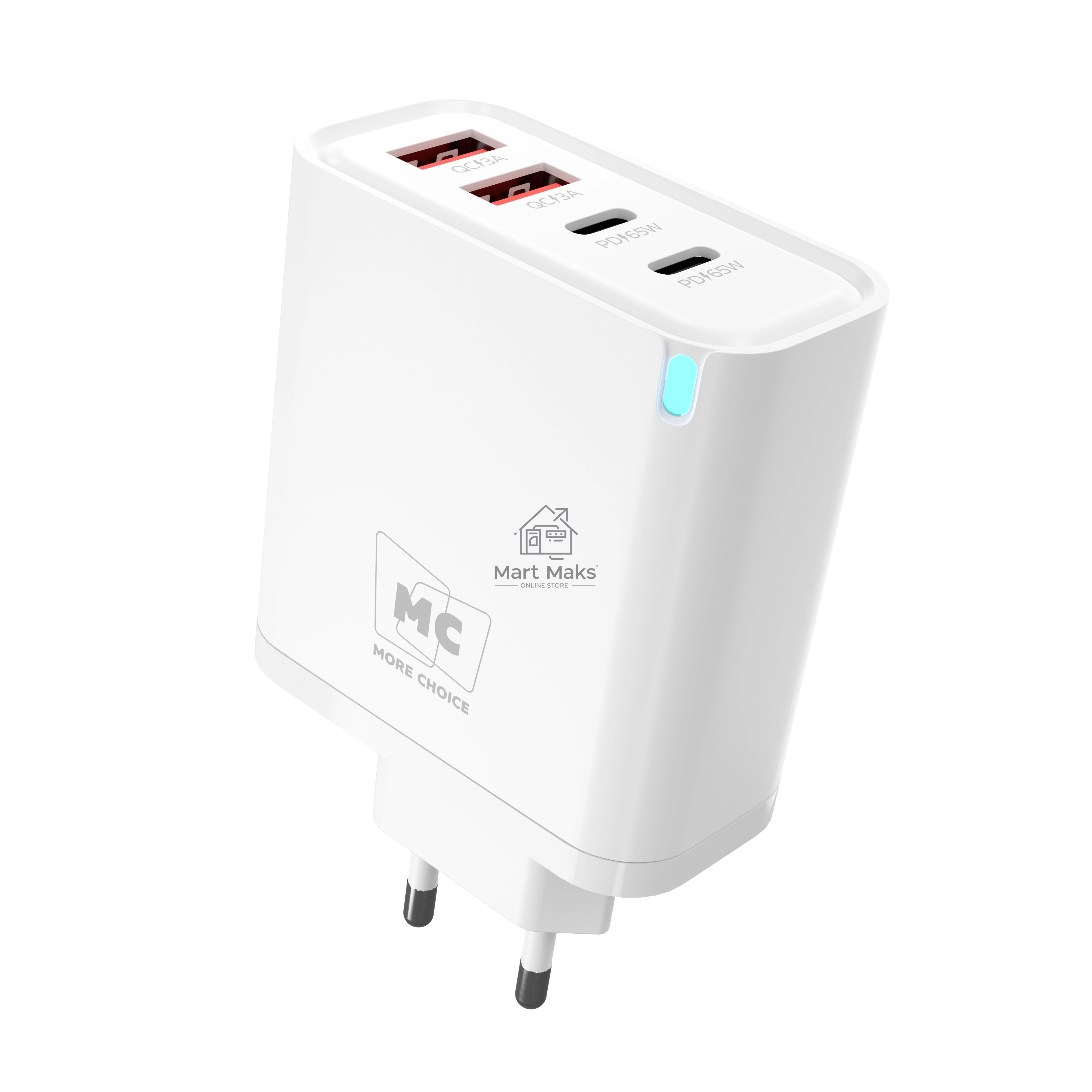 Зарядное устройство MORE CHOICE (4620202555656) NC95 2USB+2Type-C 3.0A PD 65W, белый