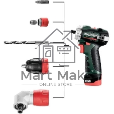 Дрель-шуруповерт Metabo Power Maxx BS BL, 12 В, 2 Ач, 34Нм, щеточный
