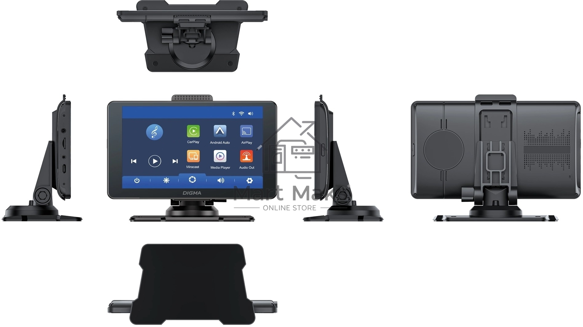 Автомобильный монитор Digma Smart Play 600, BT, Wi-Fi, CarPlay, Android auto 7