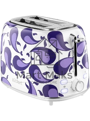 Тостер Kitfort КТ-6863 1080Вт белый/фиолетовый