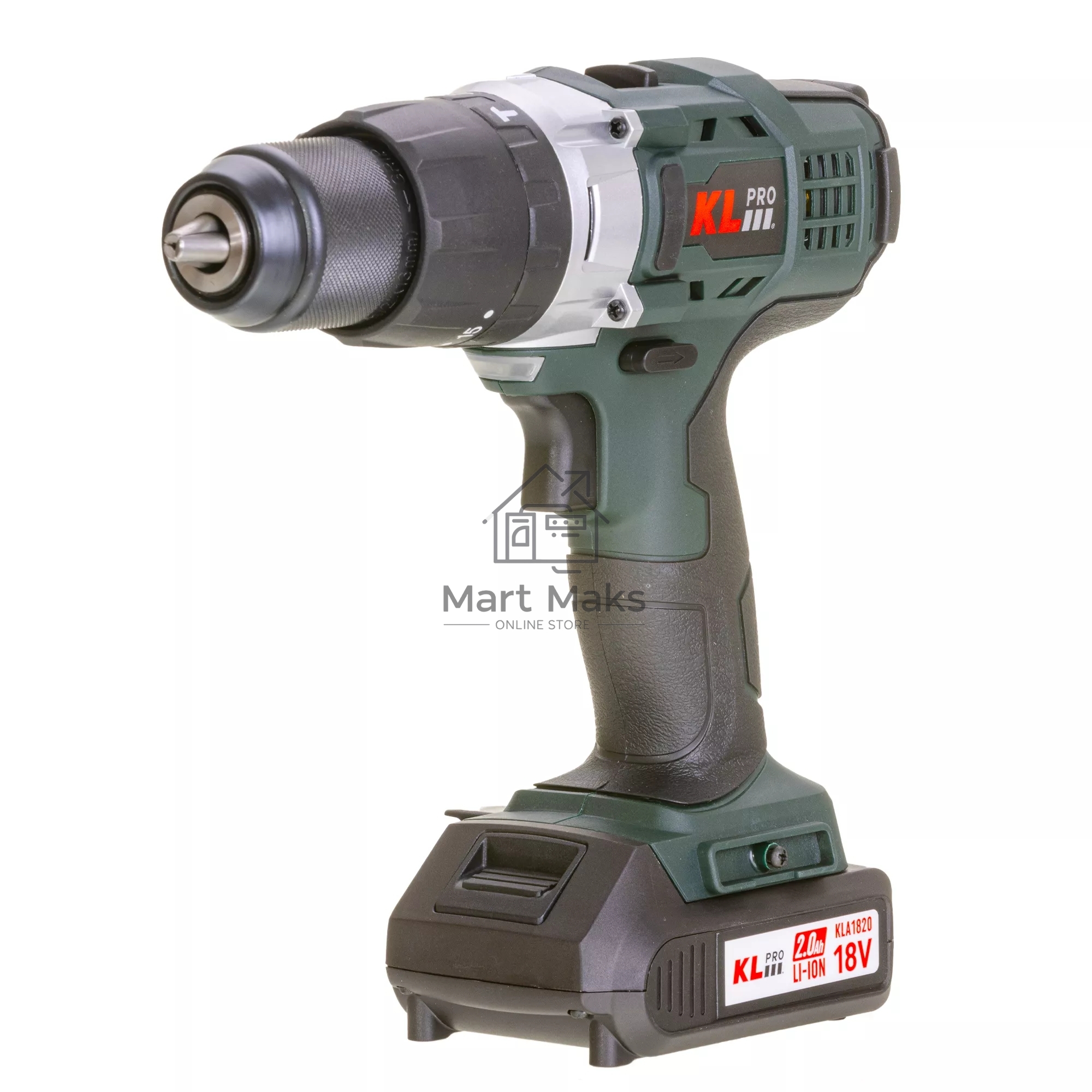 Профессиональный ударный шуруповерт KLPRO KLDM18-20 (18В, Li-ion-2шт, 2.0Ач, 40Нм, 2 скорости, подсветка, магнитная бита,З/У,в кейсе)