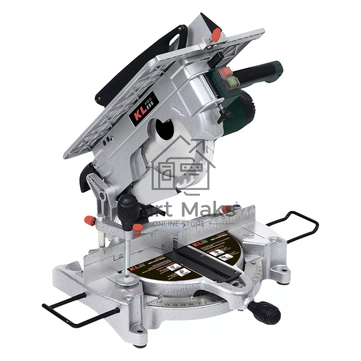 Профессиональная торцовочная пила KLPRO KLGK1512 (1900Вт, 4500об/мин, 255мм, диск по дереву в комплекте)
