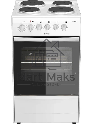 Плита электрическая Darina 1B EM 341 406 W белый/черный, конфорок 4 шт, духовка 50 л, 50 см x 85 см x 56 см