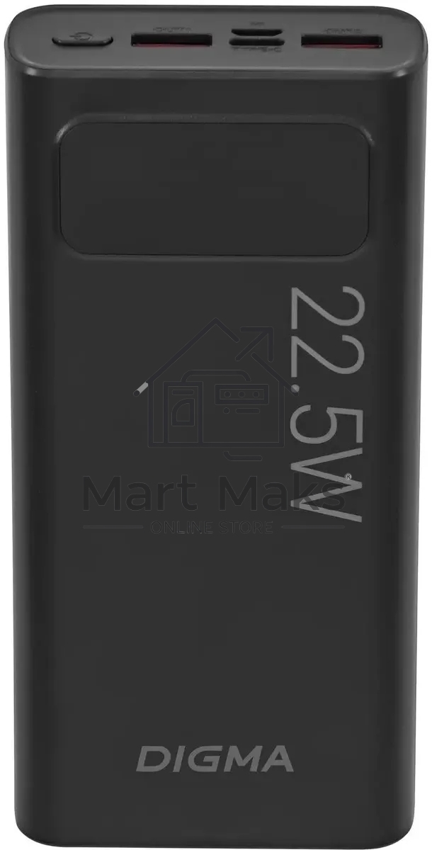 Портативный аккумулятор Digma DGPF20A 20000mAh QC3.0/PD3.0 22.5W 3A 2xUSB-A/USB-C черный