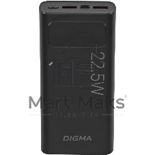 Портативный аккумулятор Digma DGPF20A 20000mAh QC3.0/PD3.0 22.5W 3A 2xUSB-A/USB-C черный