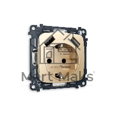 Комплект механизма электрической розетки OMEGA Шампань 2USB A+A 18W (быстрая зарядка) с/з QUANT (OP6090, VM155) MO609010