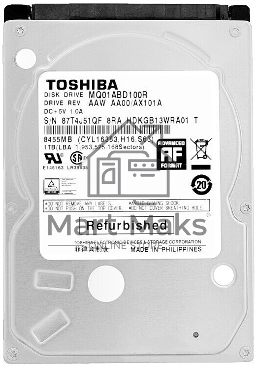 Жесткий диск HDD Toshiba MQ01ABD 1Tb 5400rpm SATA 8Mb 2.5