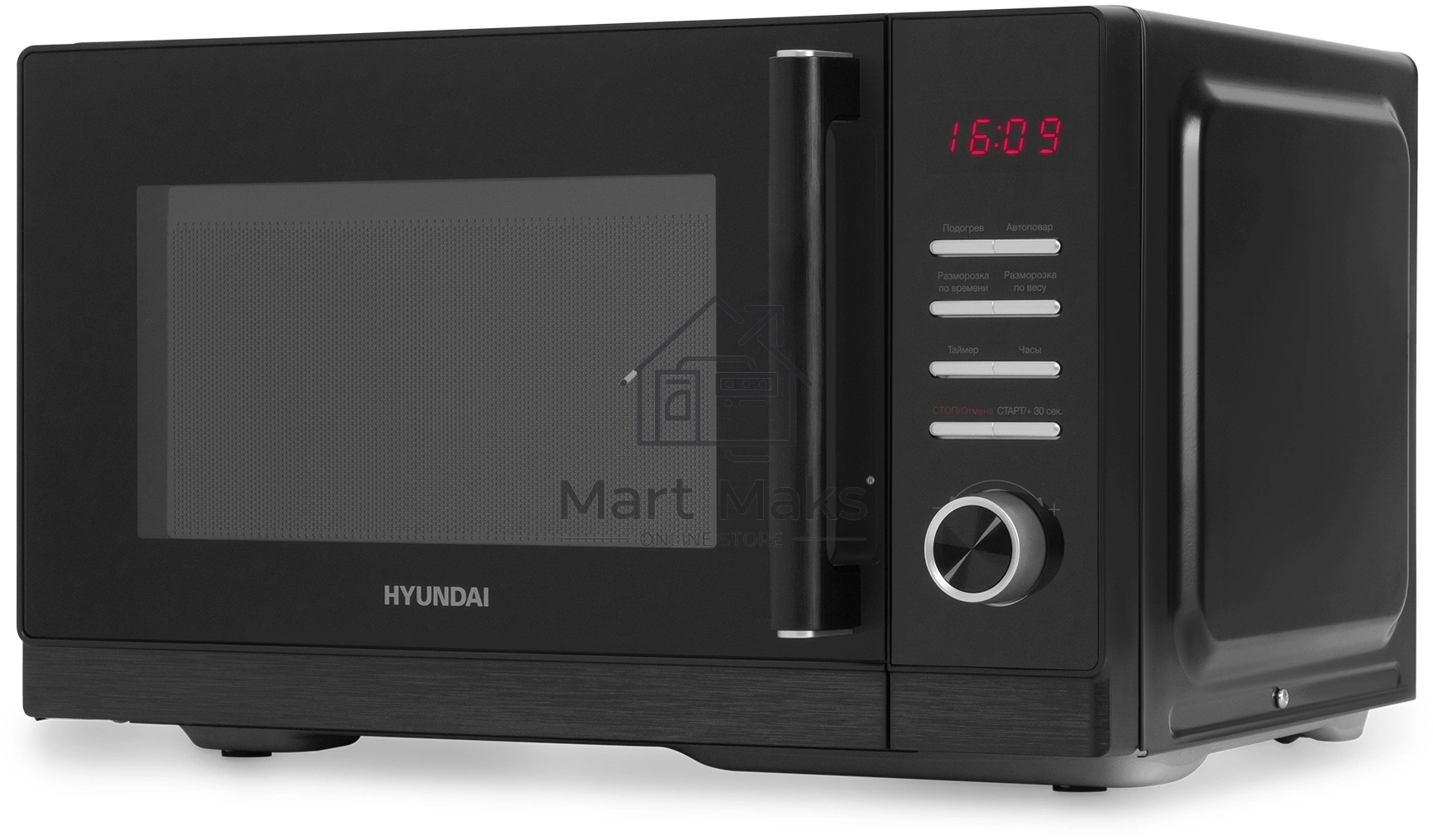 Микроволновая печь Hyundai HYM-D3012 черный 25л 800Вт кнопки, поворотный механизм