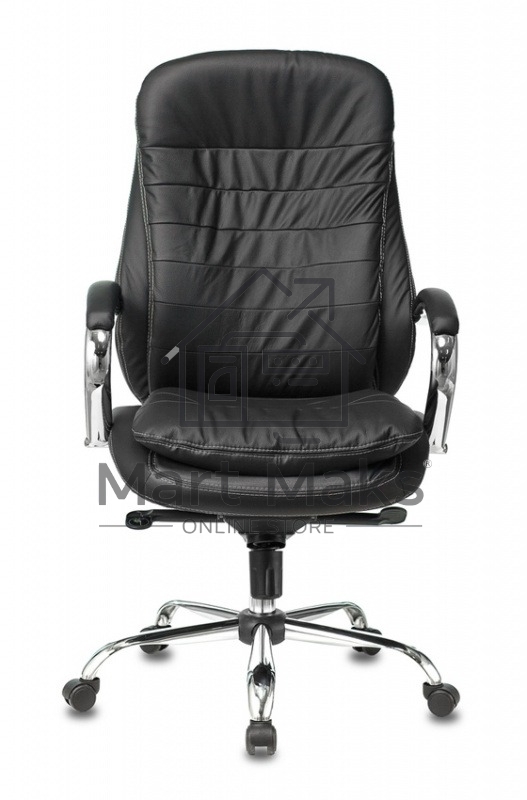 Кресло руководителя Бюрократ T-9950/BLACK черный, кожа, крестовина хром