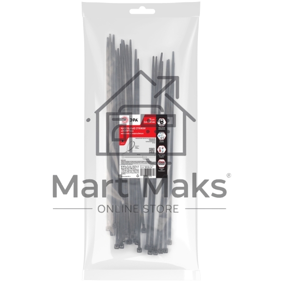 Хомут кабельный 3.6х150 NO-224-216 черный (уп.25шт) Эра Б0066060