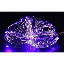 Гирлянда светод. Funray Нить, SE-STRING-550P, 5м, 50 LED, фиолетовый, 3xАА, серебр. шнур 0,3м