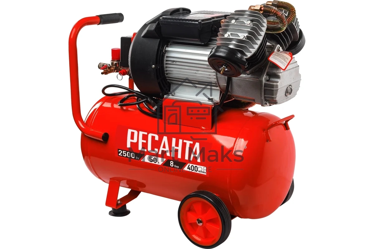 Компрессор поршневой Ресанта КП-50/400М масляный 400л/мин 50л 2500Вт красный/черный