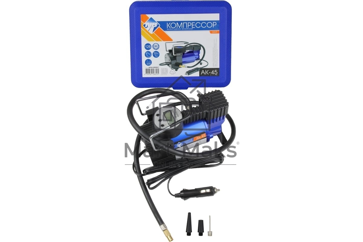 Автомобильный компрессор NOVA BRIGHT АК-45 металлический корпус, пластиковый кейс 36449