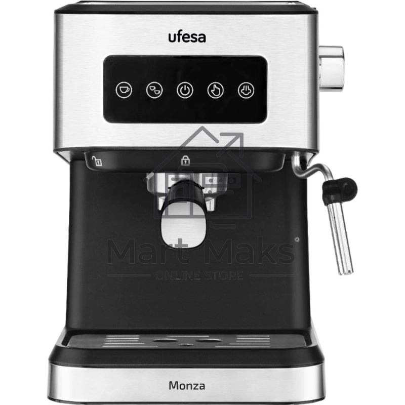 Кофеварка рожковая Ufesa MONZA черный/серебристый, исп. кофе - молотый, 1.5 л, 1050 Вт, 20 Бар.