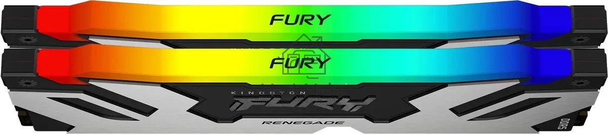 Оперативная память Kingston Fury Renegade, DDR5, 32GB (2x16GB), 7600MHz, CL38, DIMM, с радиатором, RGB, серебристый/черный