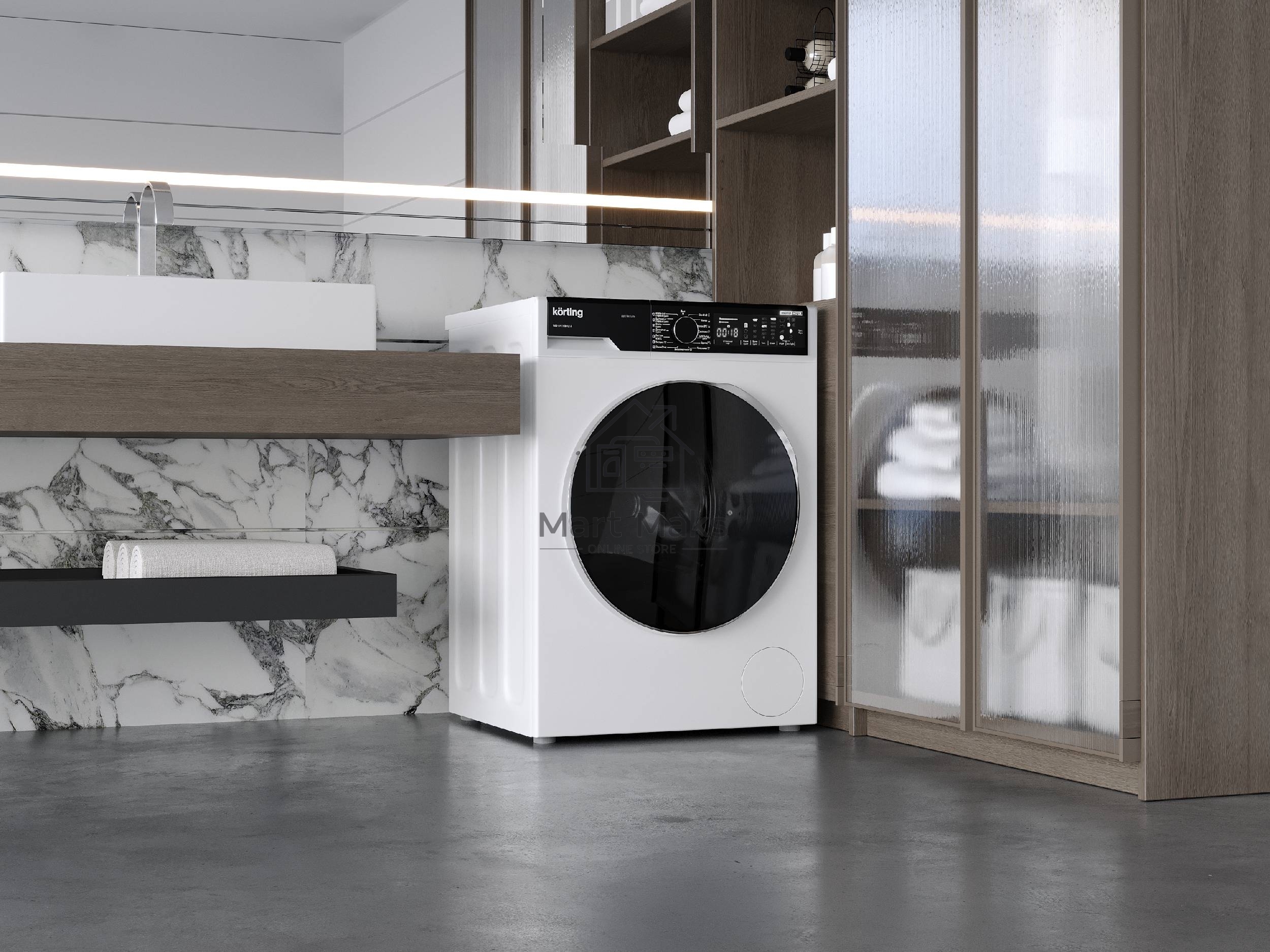 Стиральная машина с сушкой Korting KWD 58IL14106 белый, загрузка фронтальная 9 кг, 1400 об/мин., класс: А