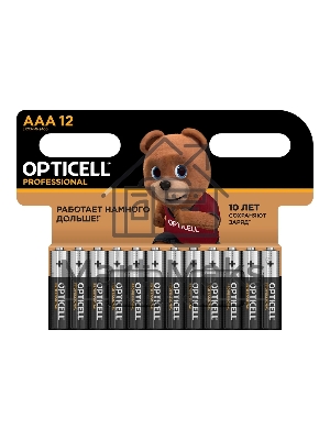 Элемент питания алкалиновый AAA/LR03 (блист. 12шт) Professional Opticell 5052006