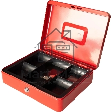 Ящик для денег Silwerhof 90x300x240 красный сталь