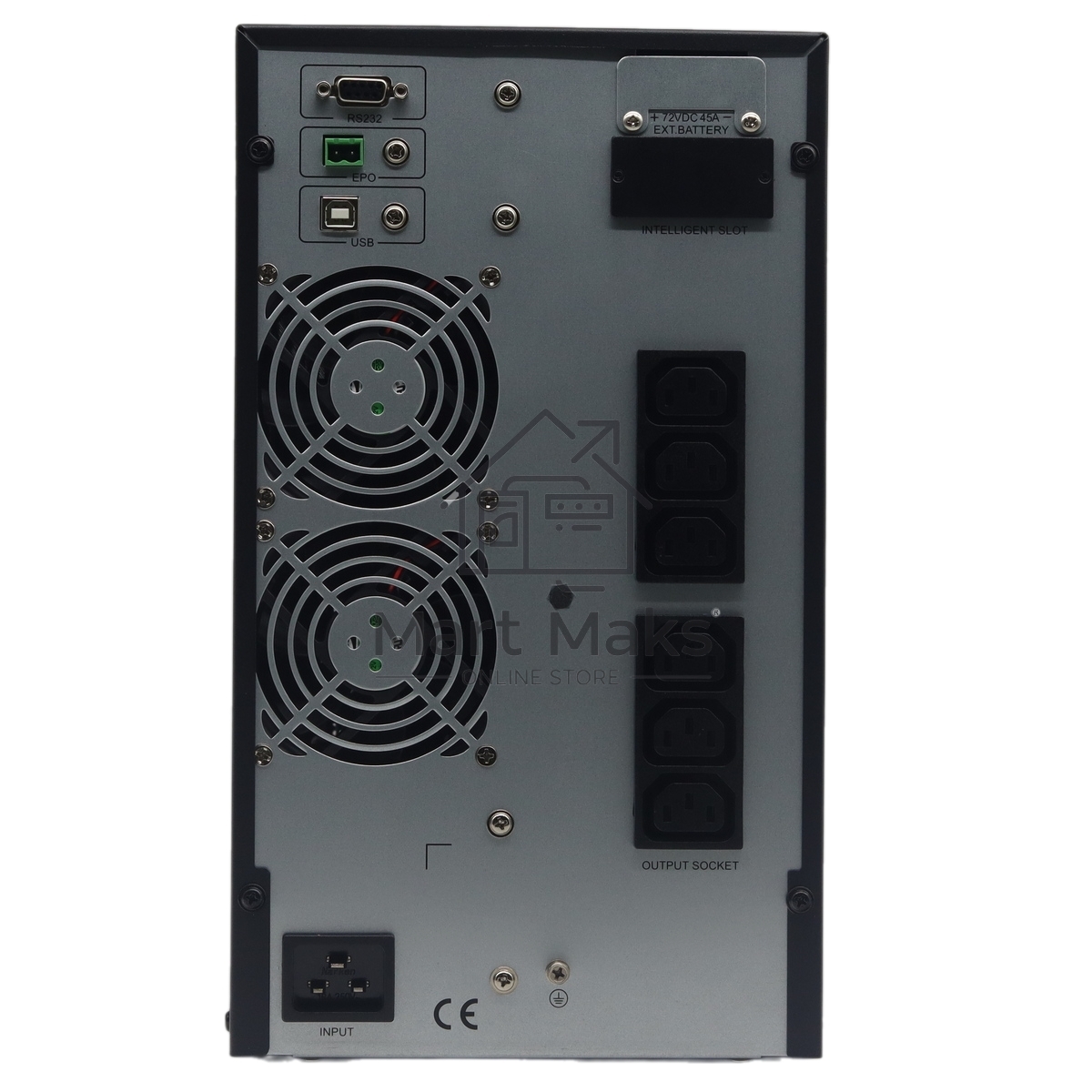 Источник бесперебойного питания (ИБП) Raskat HIO-3000VA+ (3000ВА, 2700Вт, 6xIEC320, LCD, USB type-B, 1xRS232, чистая синусоида)