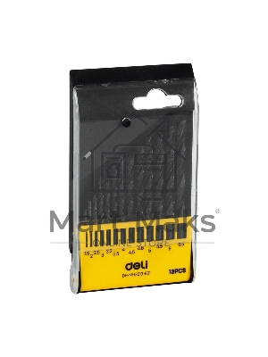 Набор сверл по металлу HSS (1,5-6,5мм, 13 шт) Deli DH-MHZ013-ED1 пластиковый кейс