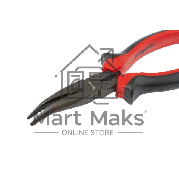 Длинногубцы Matrix black nickel 160 мм изогнутые, двухкомпонентные рукоятки