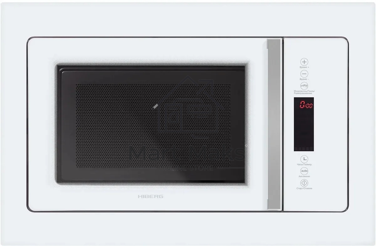 Микроволновая печь встраиваемая HIBERG VM 8505 W белый, 25 л, 900 Вт, переключатели - сенсор