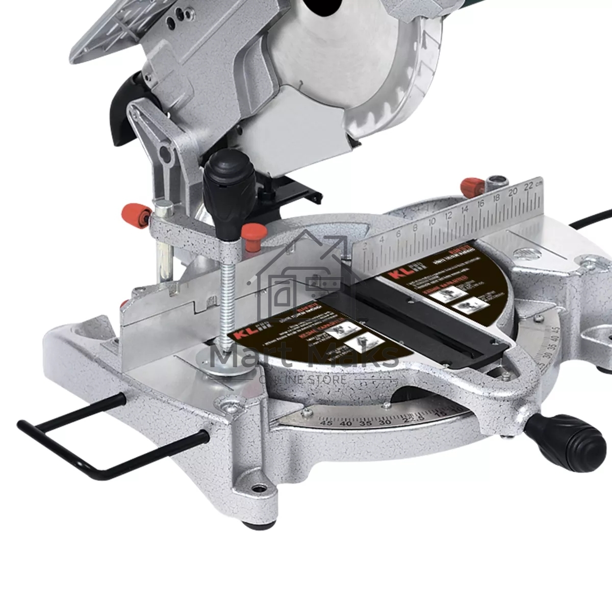 Профессиональная торцовочная пила KLPRO KLGK1512 (1900Вт, 4500об/мин, 255мм, диск по дереву в комплекте)