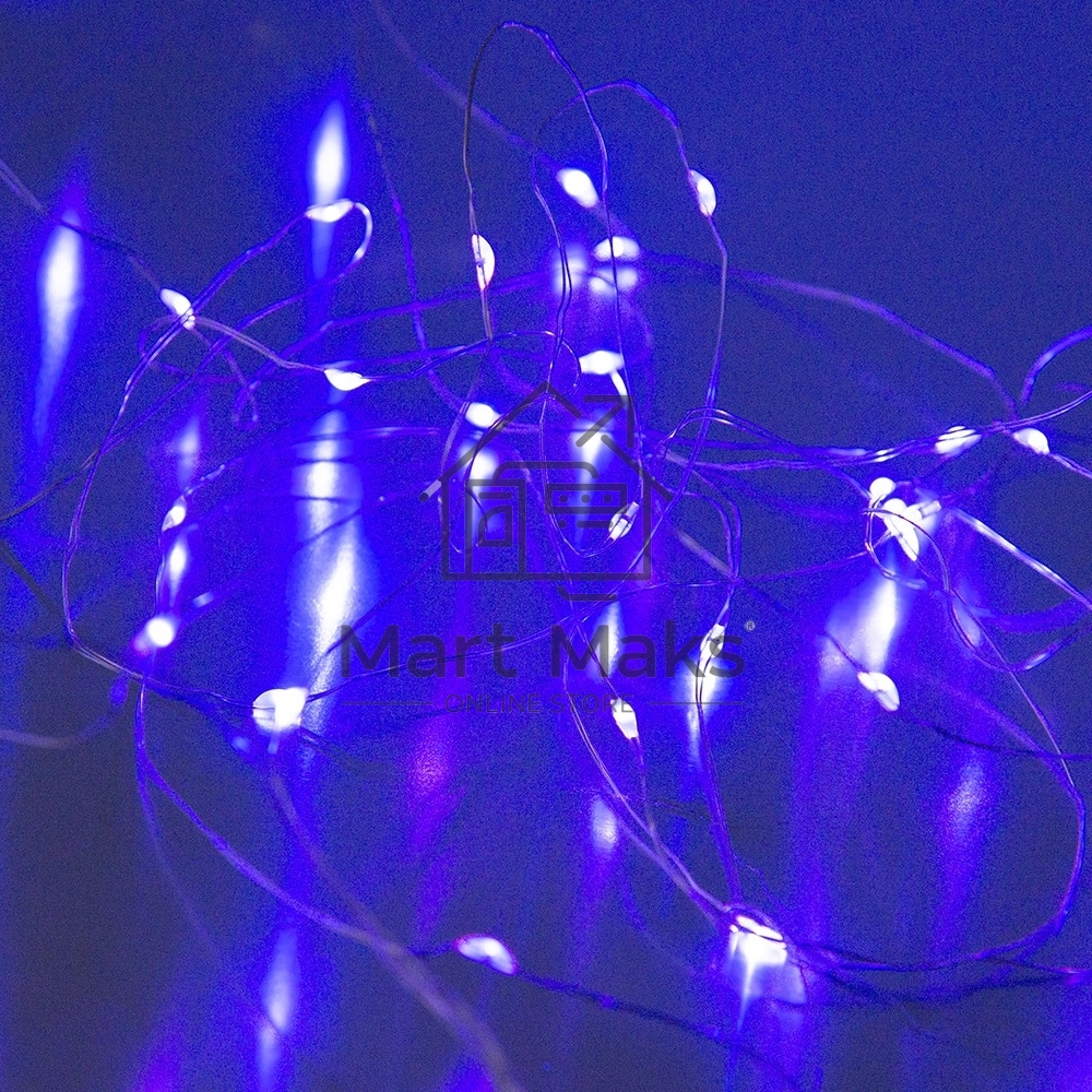 Гирлянда светод. Funray Нить, SE-STRING-550P, 5м, 50 LED, фиолетовый, 3xАА, серебр. шнур 0,3м