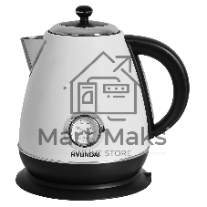 Чайник электрический Hyundai HYK-S4502 1.7 л, 2200 Вт, жемчужный/черный (корпус: нержавеющая сталь/пластик)