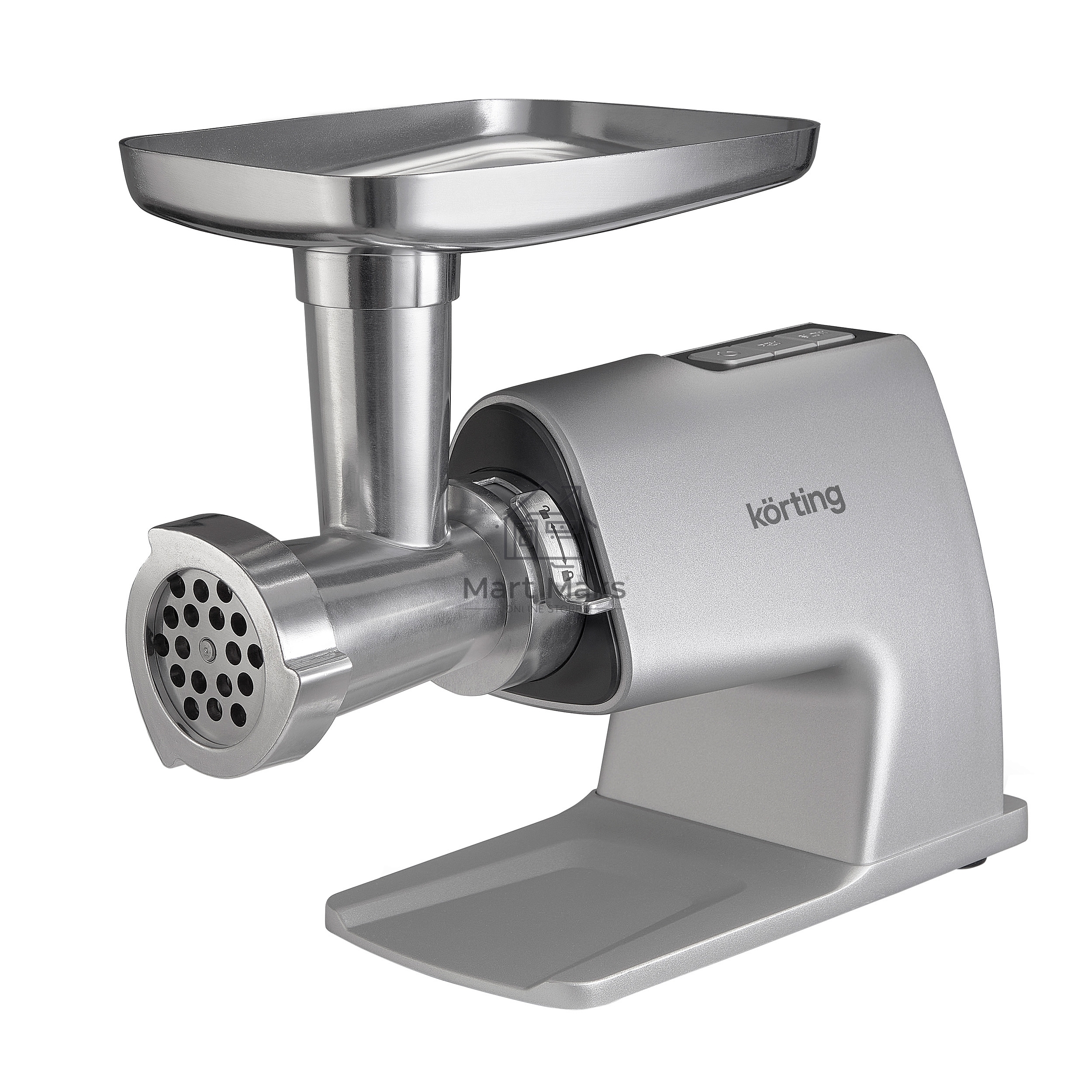 Мясорубка электрическая Korting KMG 0604 X 2500 Вт, 8 насадок, производительность 3.5 кг/мин, защита от перегрева, реверс, серебристый