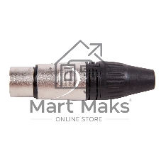 Разъем аудио FORCE CFA-022XLR (F), материал контактных частей медь с серебряным покрытием, покрытие корпуса никель, цвет матовый серебристый/черный