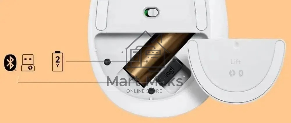 Мышь беспроводная Logitech Lift белый, 4000 dpi, радиоканал, Bluetooth, USB, кнопки - 6