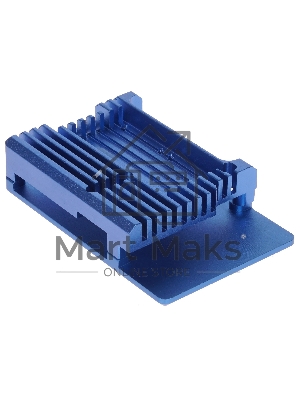 Корпус Qumo Aluminum case with double black fans, Raspberry Pi 4, blue(RS008)