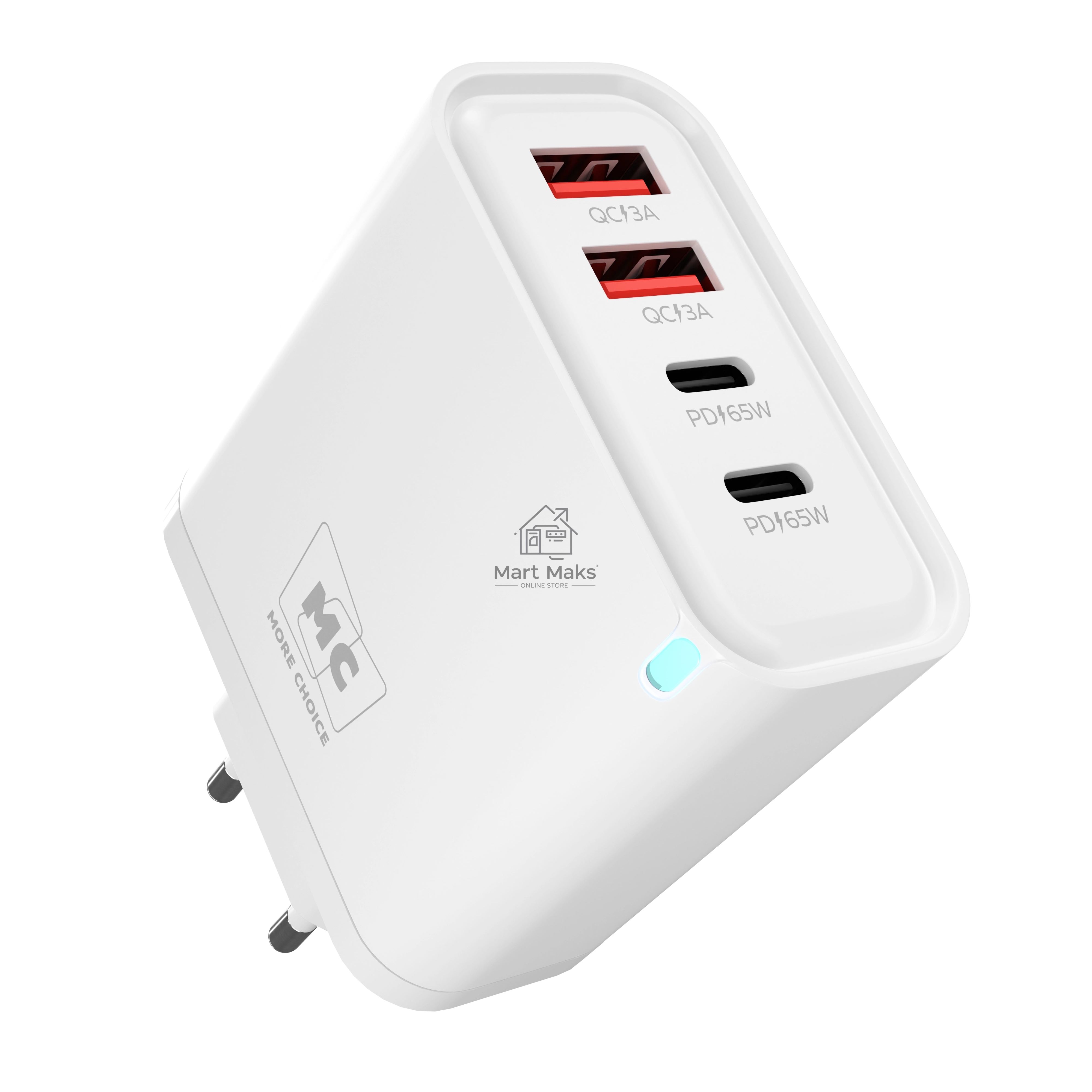 Зарядное устройство MORE CHOICE (4620202555656) NC95 2USB+2Type-C 3.0A PD 65W, белый
