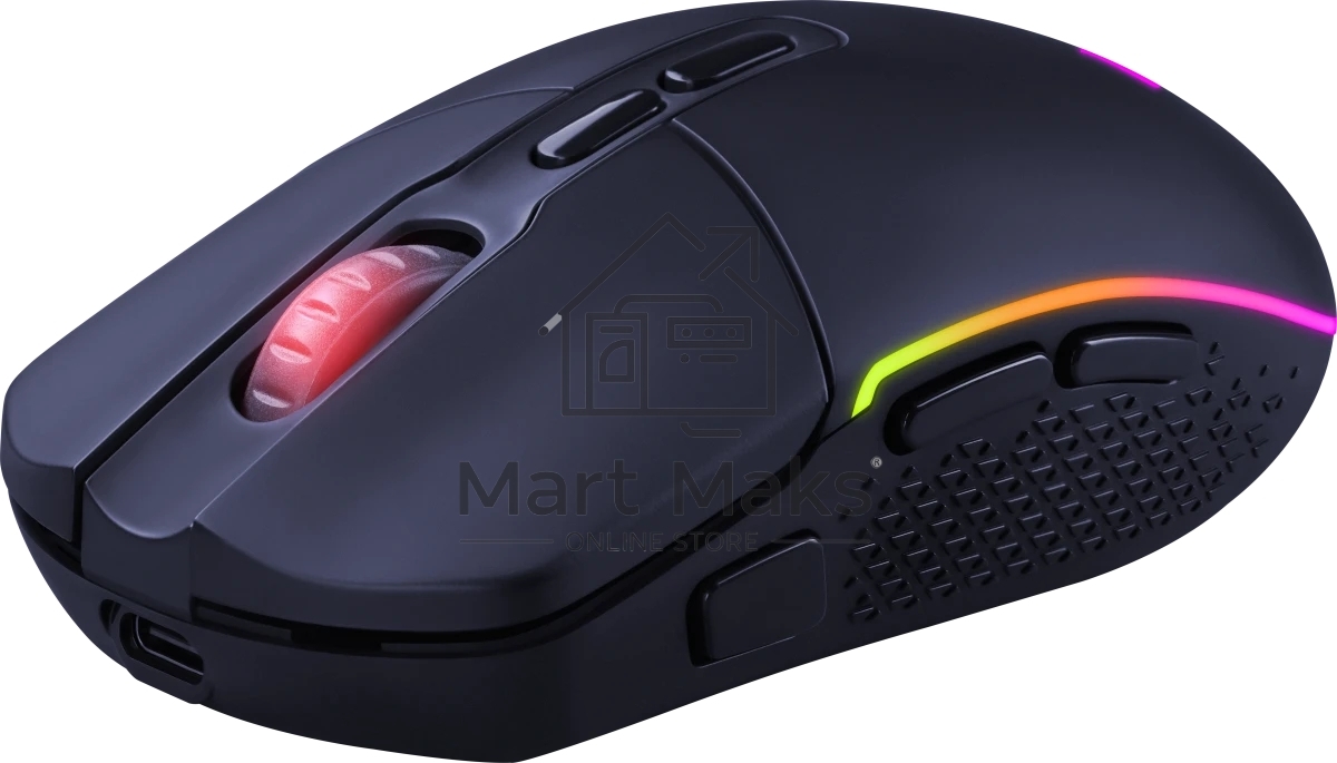 Мышь беспроводная REDRAGON 2.4G/проводная игровая 7+кн.колесо 10000dpi RGb черный Invader Pro