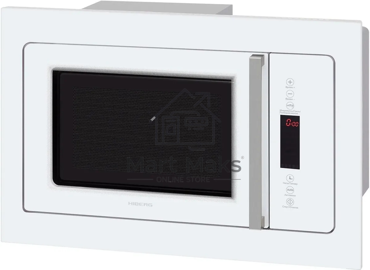 Микроволновая печь встраиваемая HIBERG VM 8505 W белый, 25 л, 900 Вт, переключатели - сенсор