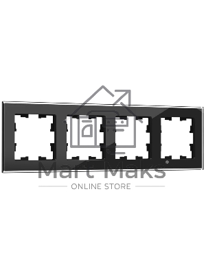 Рамка 4-местная IEK BRITE РУ-4-2-БрЧ (BR-M42-G-K02) стекло черный