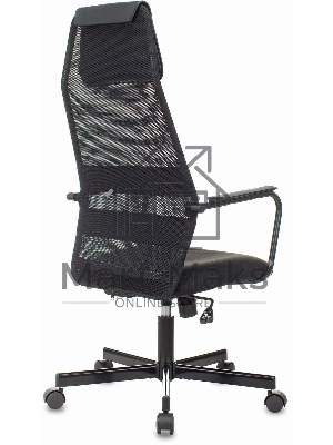 Кресло компьютерное Бюрократ KB-5M TW-01 3C11 черный, сетка/ткань, с подголов. крестовина металл черный